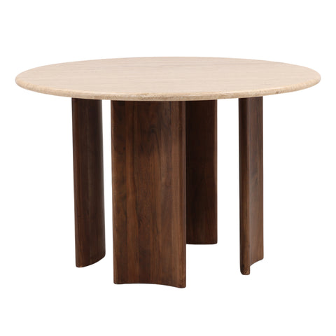 Yvette Natural and Brown Dining Table