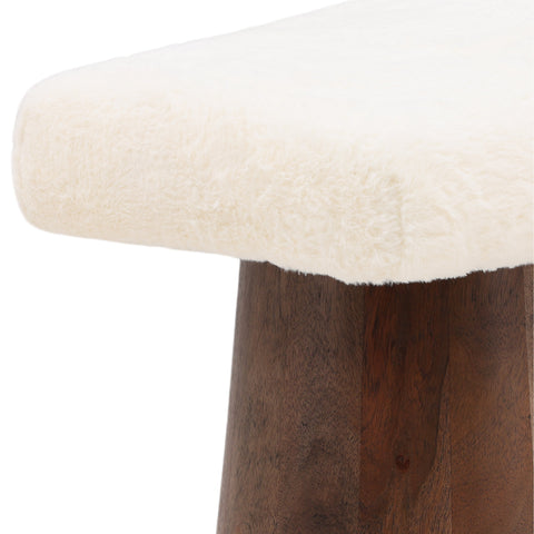 Lowe White and Medium Brown Stool