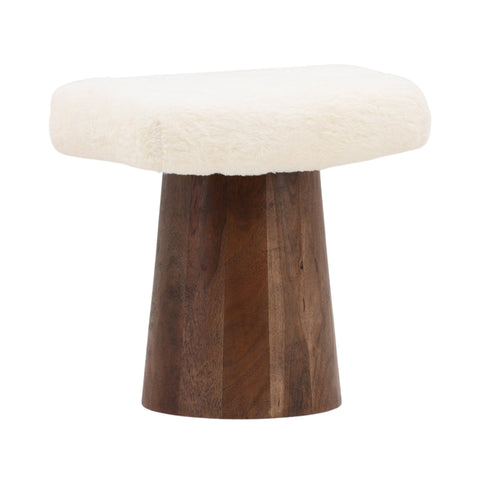 Lowe White and Medium Brown Stool