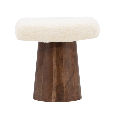 Lowe White and Medium Brown Stool