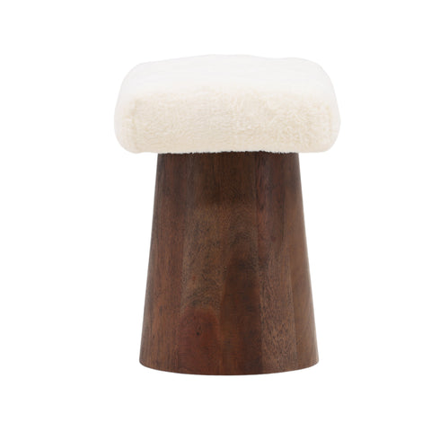 Lowe White and Medium Brown Stool