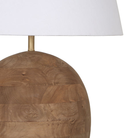 Orla Medium Brown Finish with White Lamp Shade Table Lamp