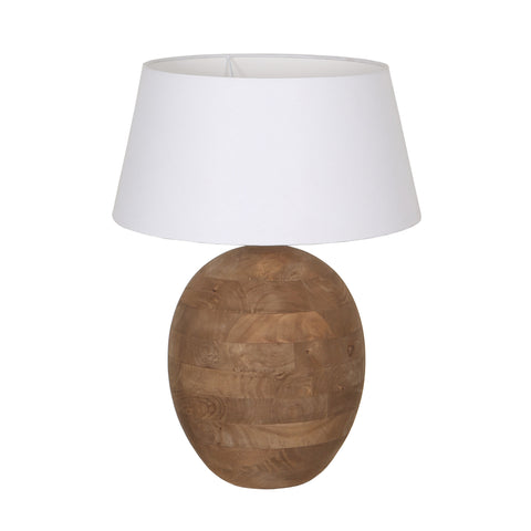 Orla Medium Brown Finish with White Lamp Shade Table Lamp
