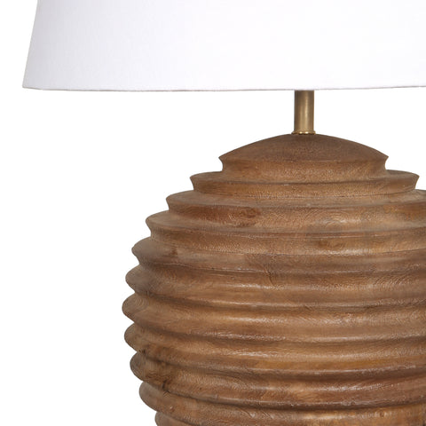 Taos Medium Brown Finish with White Lamp Shade Table Lamp