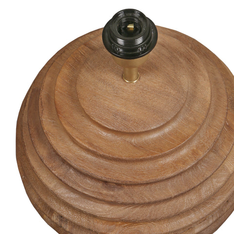 Taos Medium Brown Finish with White Lamp Shade Table Lamp