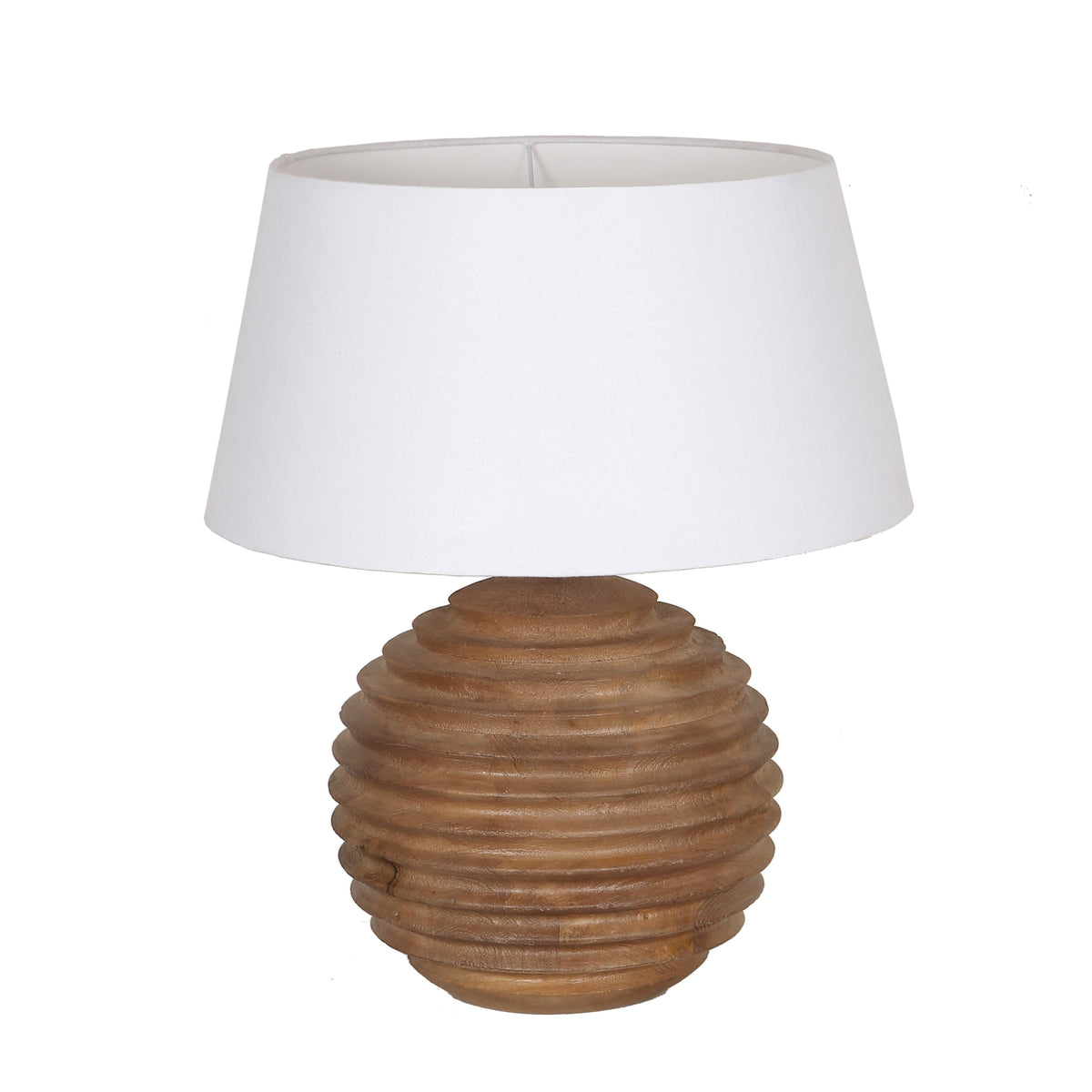 Taos Medium Brown Finish with White Lamp Shade Table Lamp