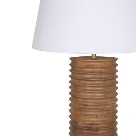 Barstow Medium Brown Finish with White Lamp Shade Table Lamp