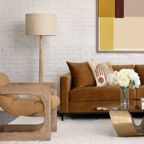 Charlene Natural and Beige Shade Floor Lamp