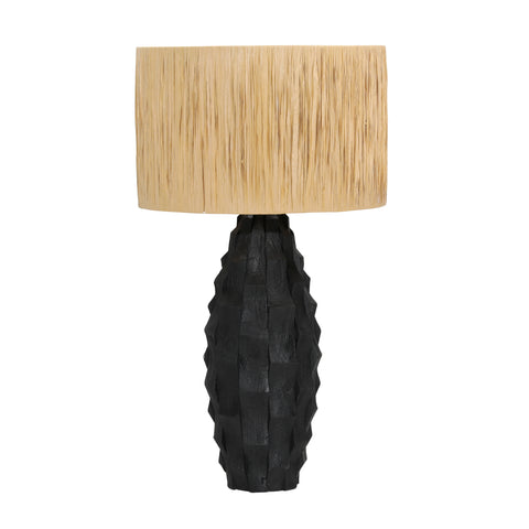 Reeves Black and Natural Shade Table Lamp