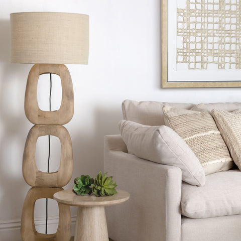 Kelvin Natural and Beige Shade Floor Lamp