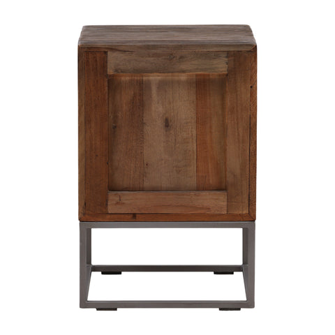 Garrison Antique Grey with Natural Wood and Gunmetal Finish Nightstand