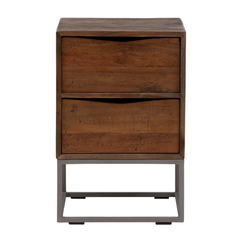Garrison Antique Grey with Natural Wood and Gunmetal Finish Nightstand