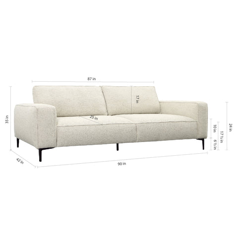Alvarado Beige and Black Legs Sofa