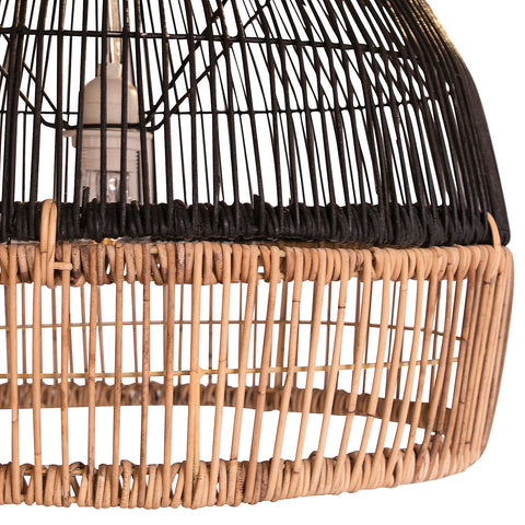 Elvis Black and Natural Finish Pendant Shade