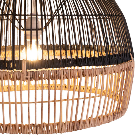 Elvis Black and Natural Finish Pendant Shade