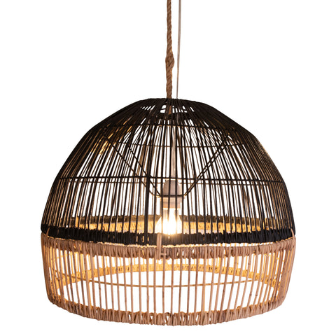 Elvis Black and Natural Finish Pendant Shade