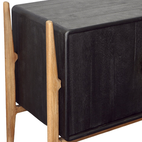 Rosanna Black and Natural Finish Sideboard