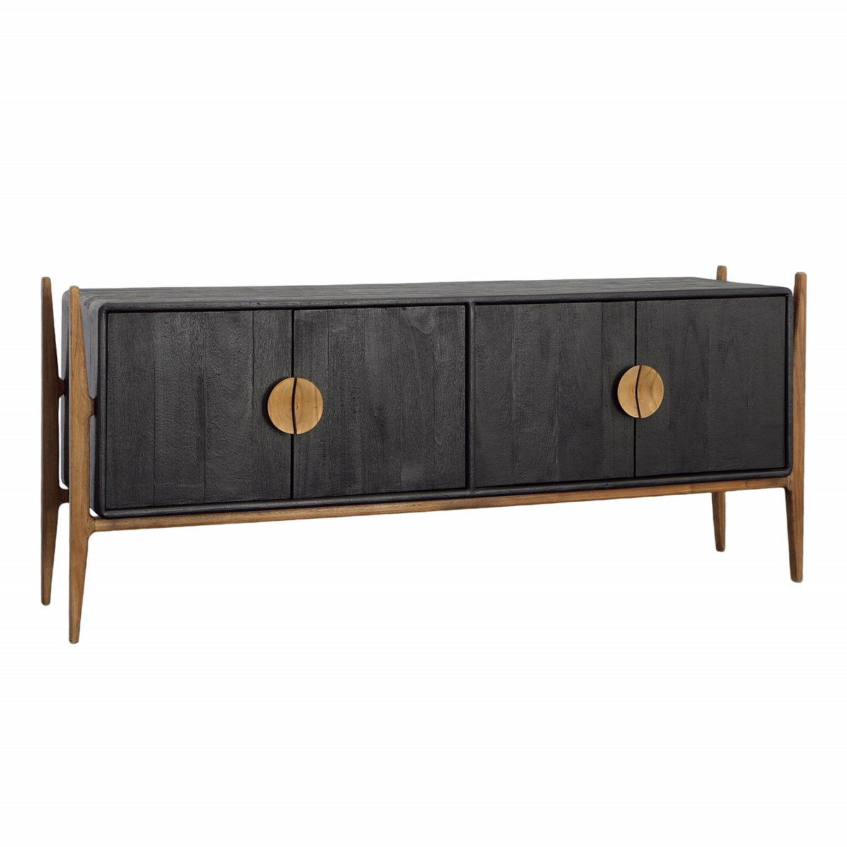 Rosanna Black and Natural Finish Sideboard