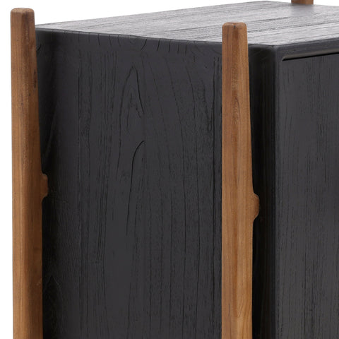 Emberly Black and Natural Nighstand