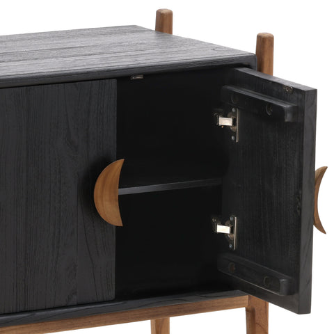 Emberly Black and Natural Nighstand