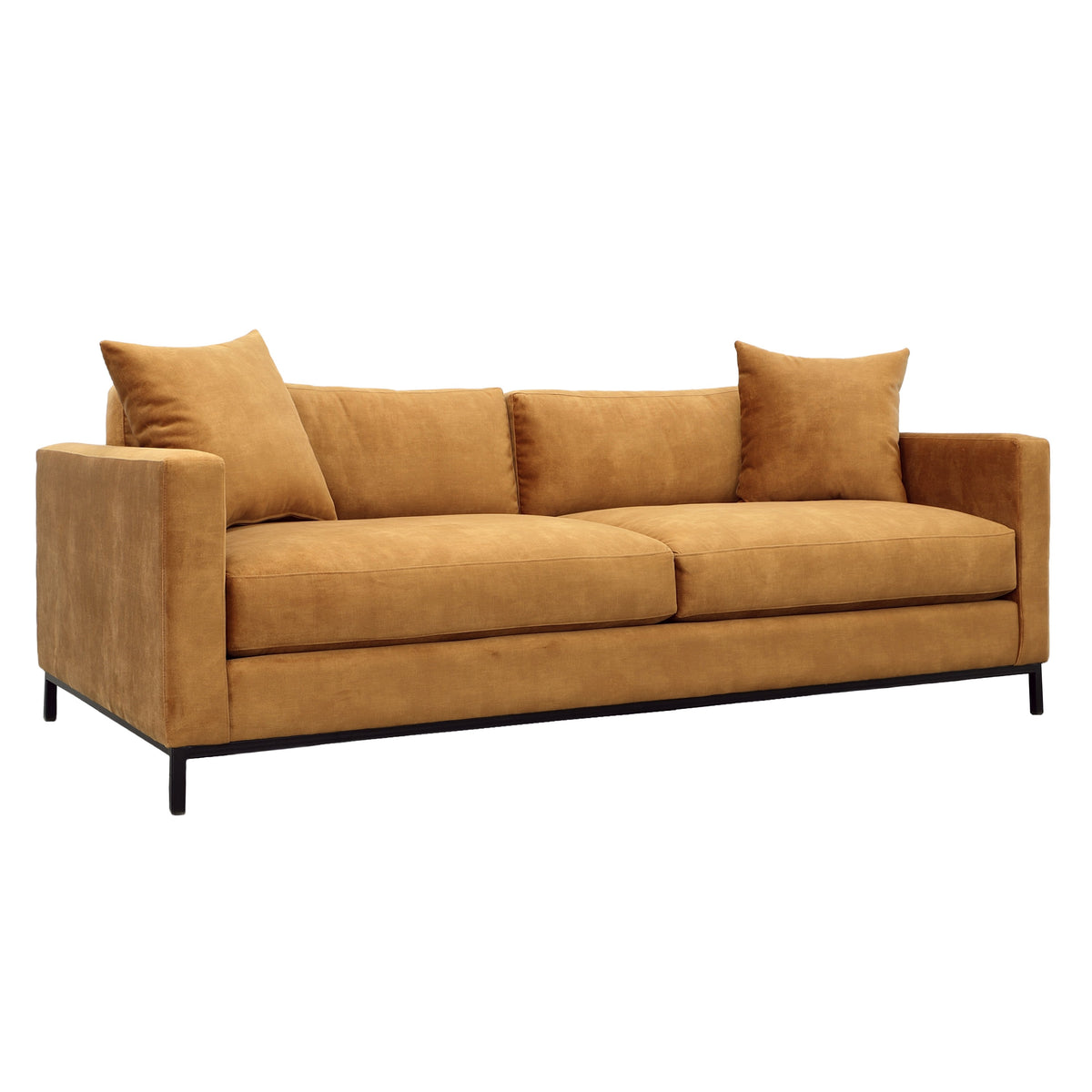 Aldric Cognac and Black Legs Sofa