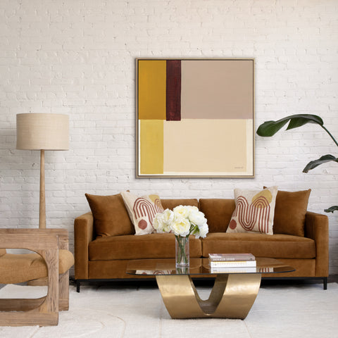 Aldric Cognac and Black Legs Sofa