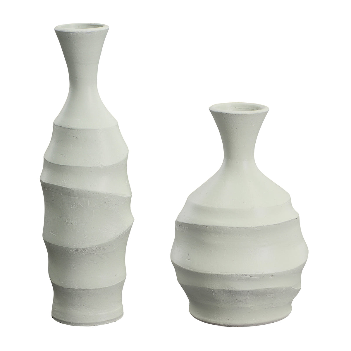 Ludovic White Finish Vase Set Of 2
