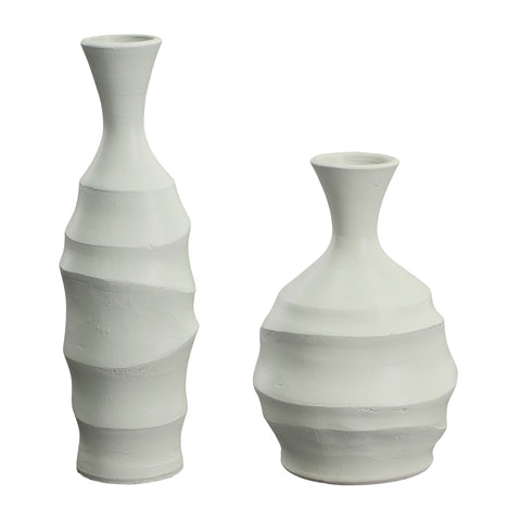 Ludovic White Finish Vase Set Of 2