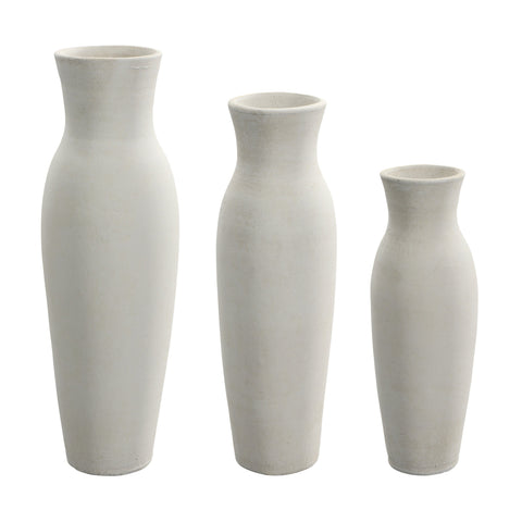 Oswald Sandy White Finish Vase Set Of 3