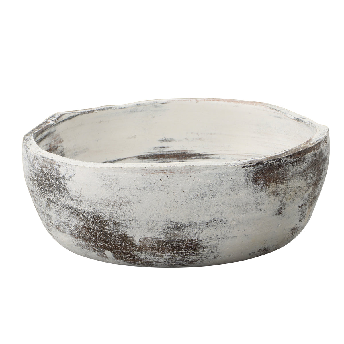 Livio Distressed White Finish Vase