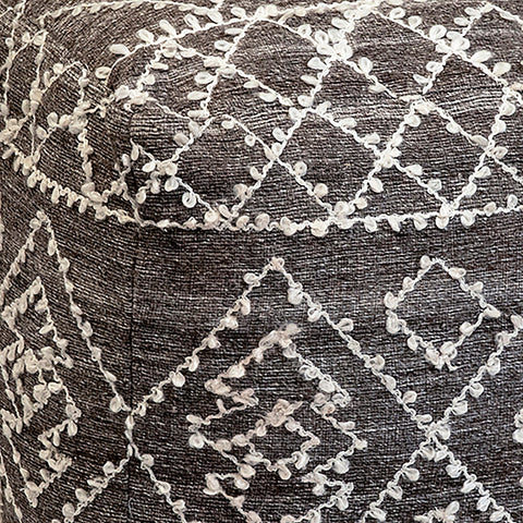 Trofa Grey and Ivory Pouf