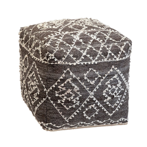 Trofa Grey and Ivory Pouf