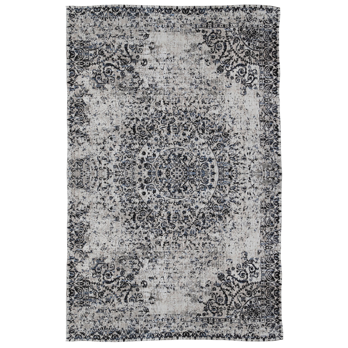 Kalmia Ivory and Charcoal Outdoor Rug