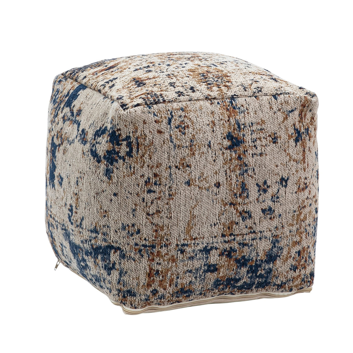 Napier Blue and Neutral Tones Pouf