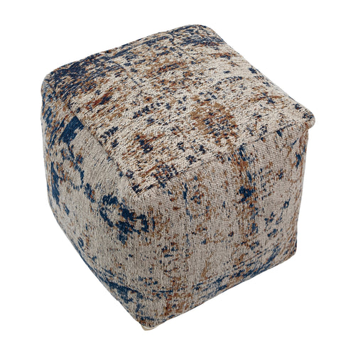 Napier Blue and Neutral Tones Pouf