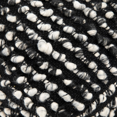 Irene Black and Off White Pouf