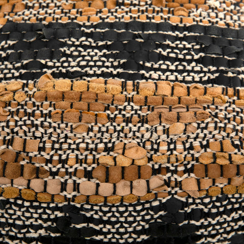 Finley Brown and Black Pattern Pouf