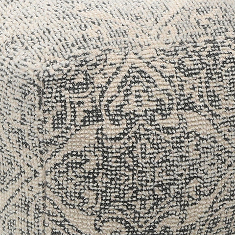 Maison Ivory and Charcoal Pouf