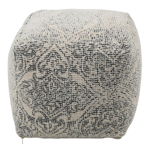 Maison Ivory and Charcoal Pouf