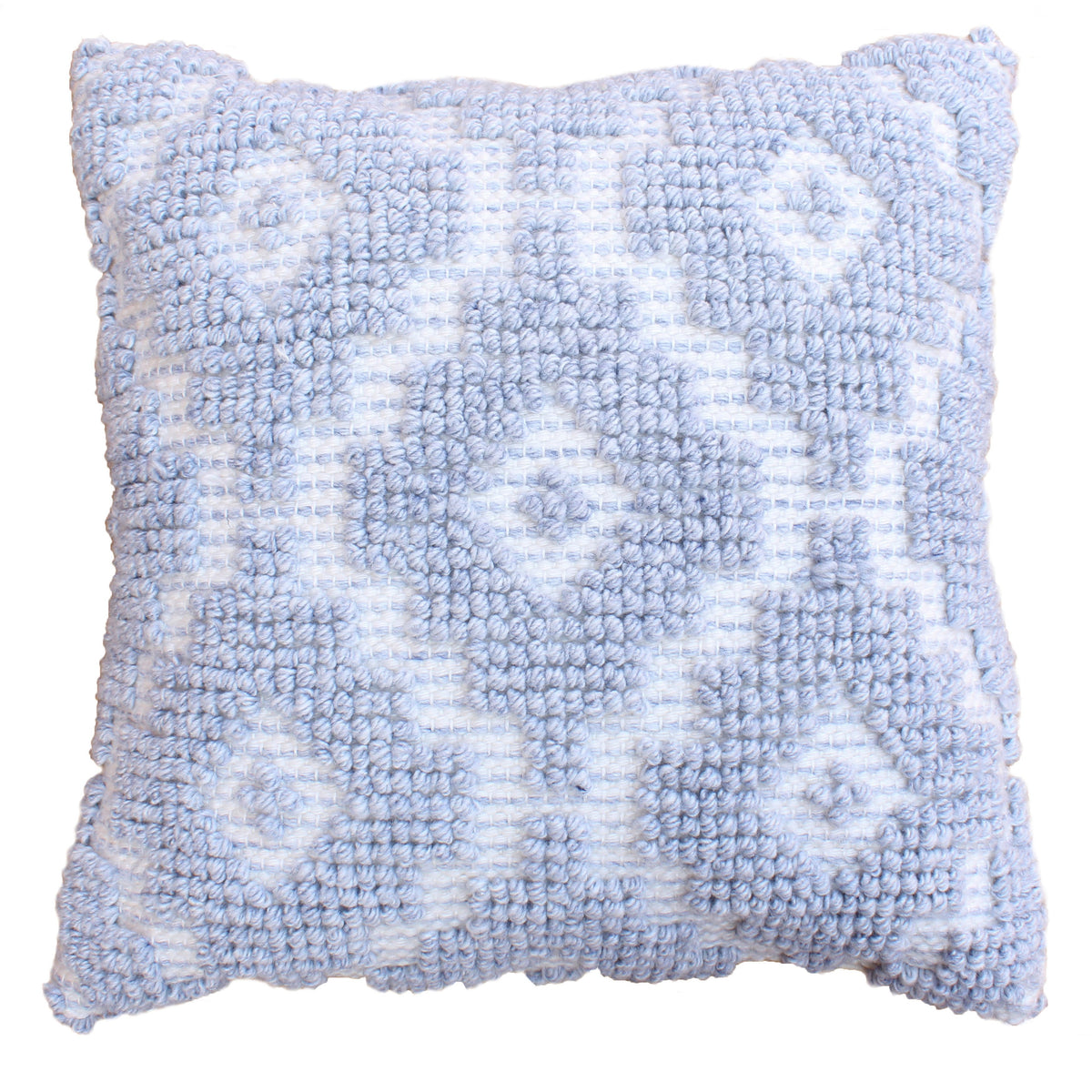 Izara Ivory and Light Blue Pillow