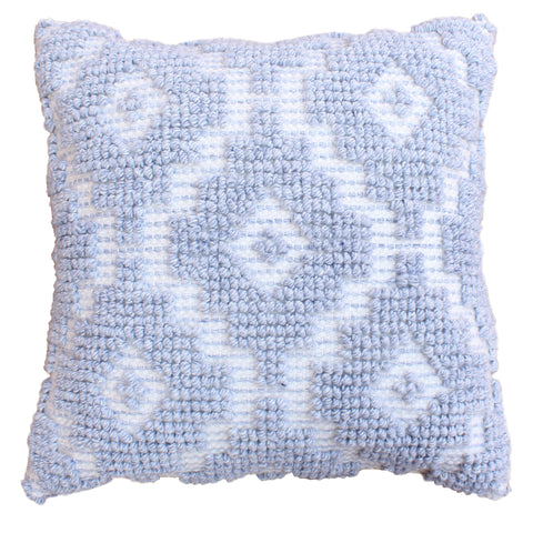 Izara Ivory and Light Blue Pillow