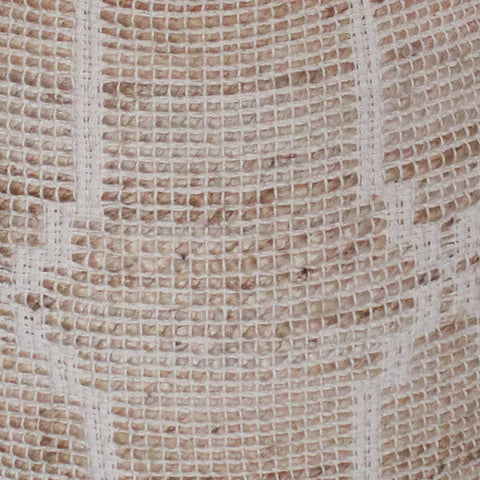 Garrette Natural and Ivory Pouf