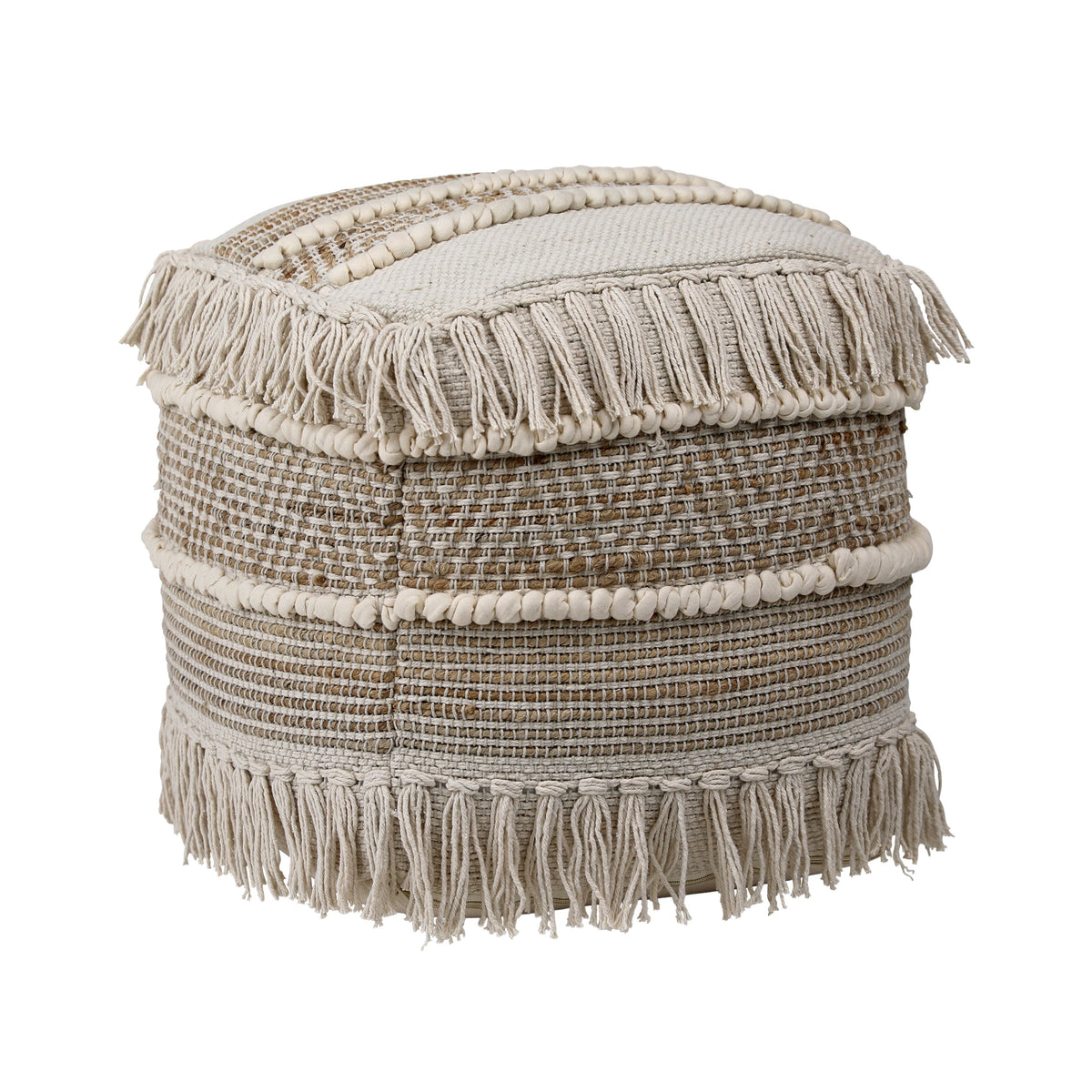 Erasmus Natural and Ivory Pouf