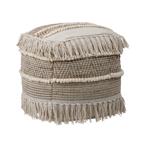 Erasmus Natural and Ivory Pouf