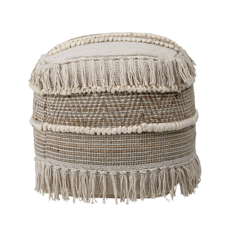 Erasmus Natural and Ivory Pouf