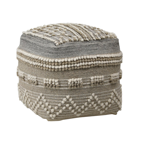 Benedict Grey, Taupe and Ivory Pouf