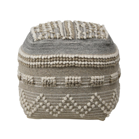 Benedict Grey, Taupe and Ivory Pouf