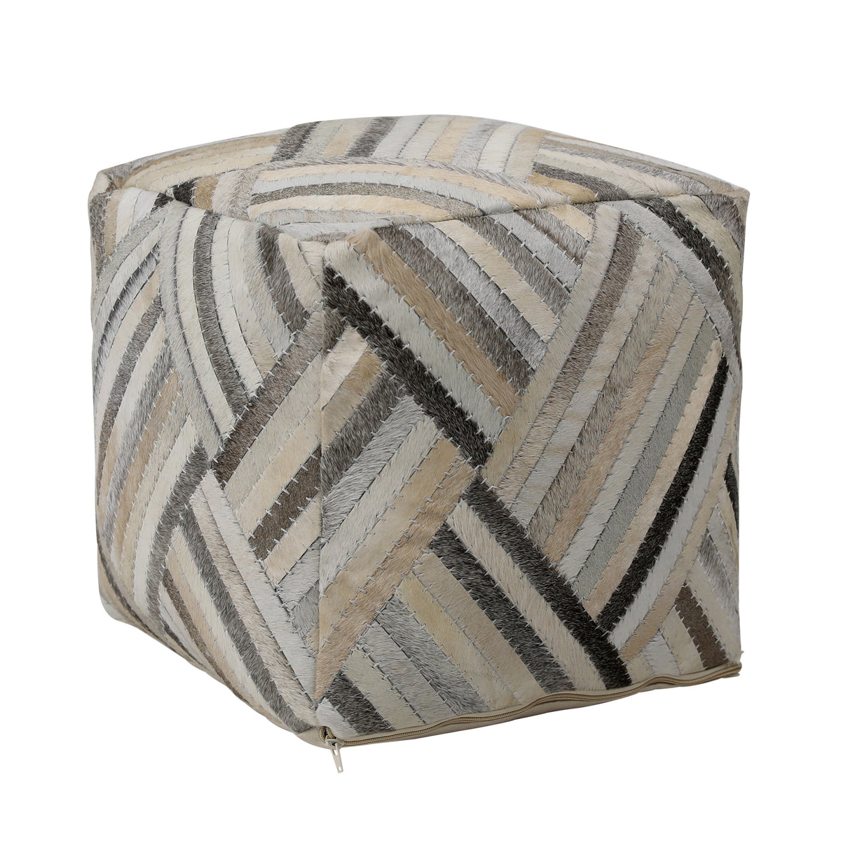 Edith Grey, Brown and Natural Pouf
