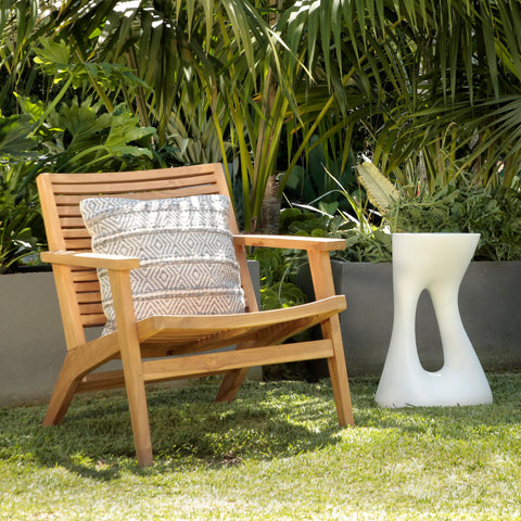 Adir Grey and Ivory Outdoor Pillow