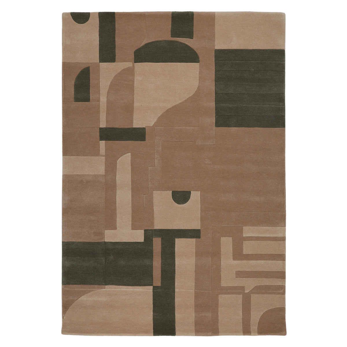 Oakley Beige, Tan and Green Rug
